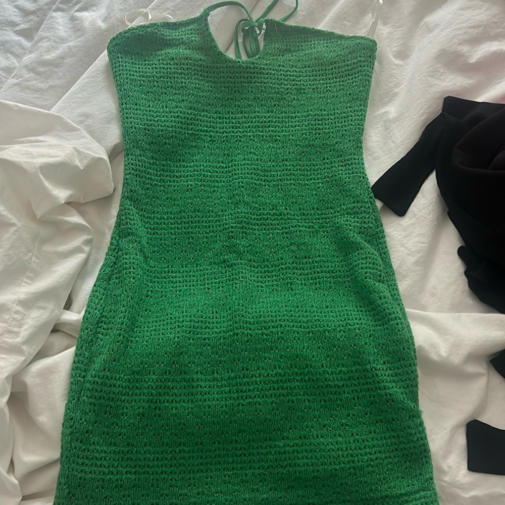 Green mini dress